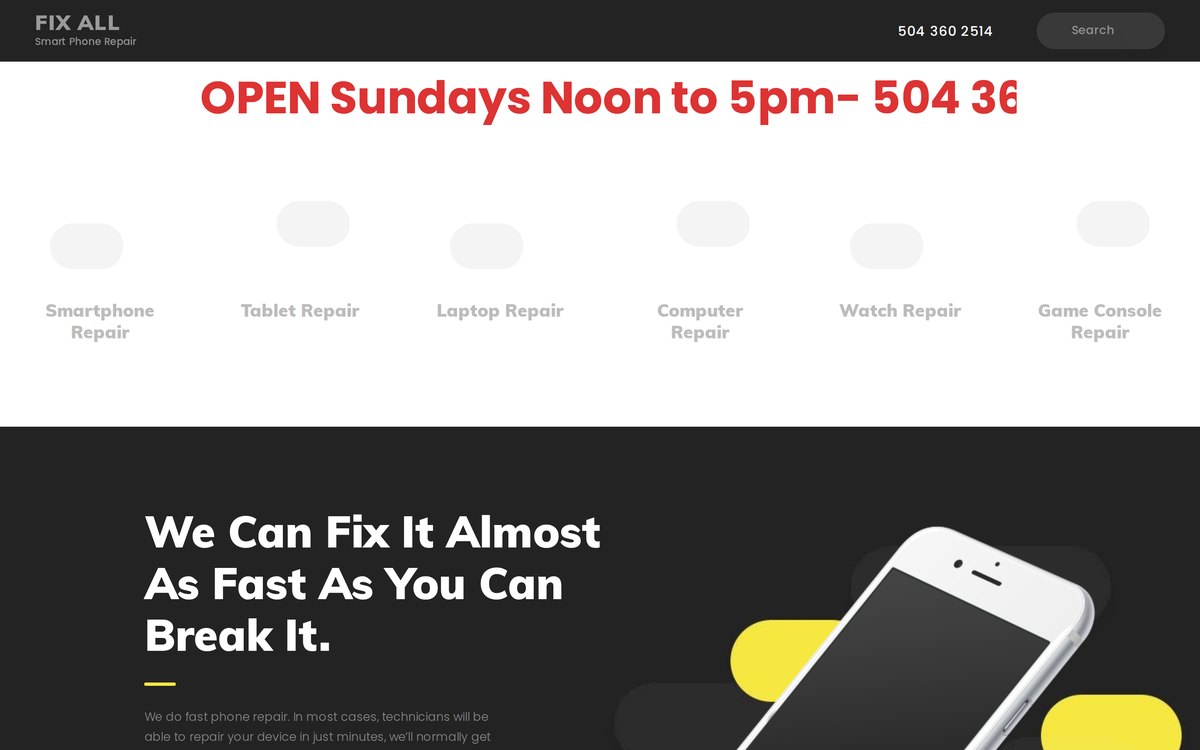 Client's current website