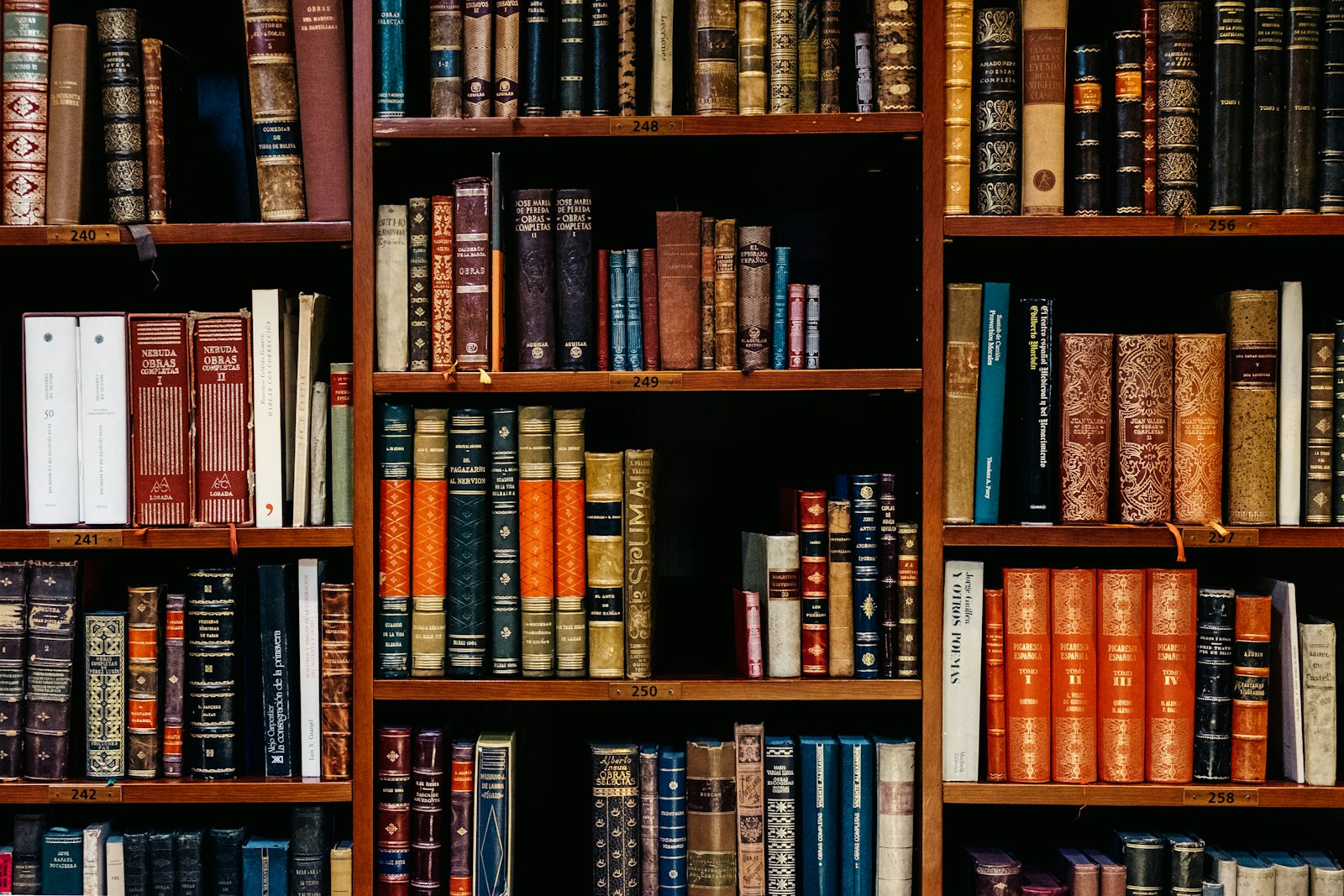 Antique law library shelves at Beaumont & Hart