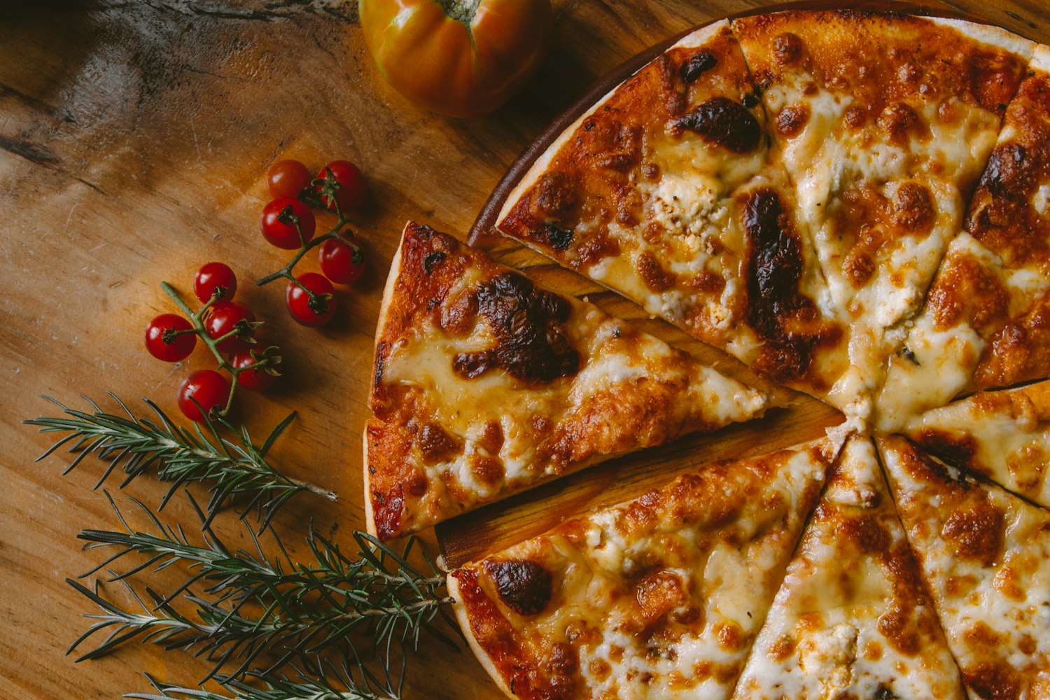 Detroit-style pan pizza, hot from the oven
