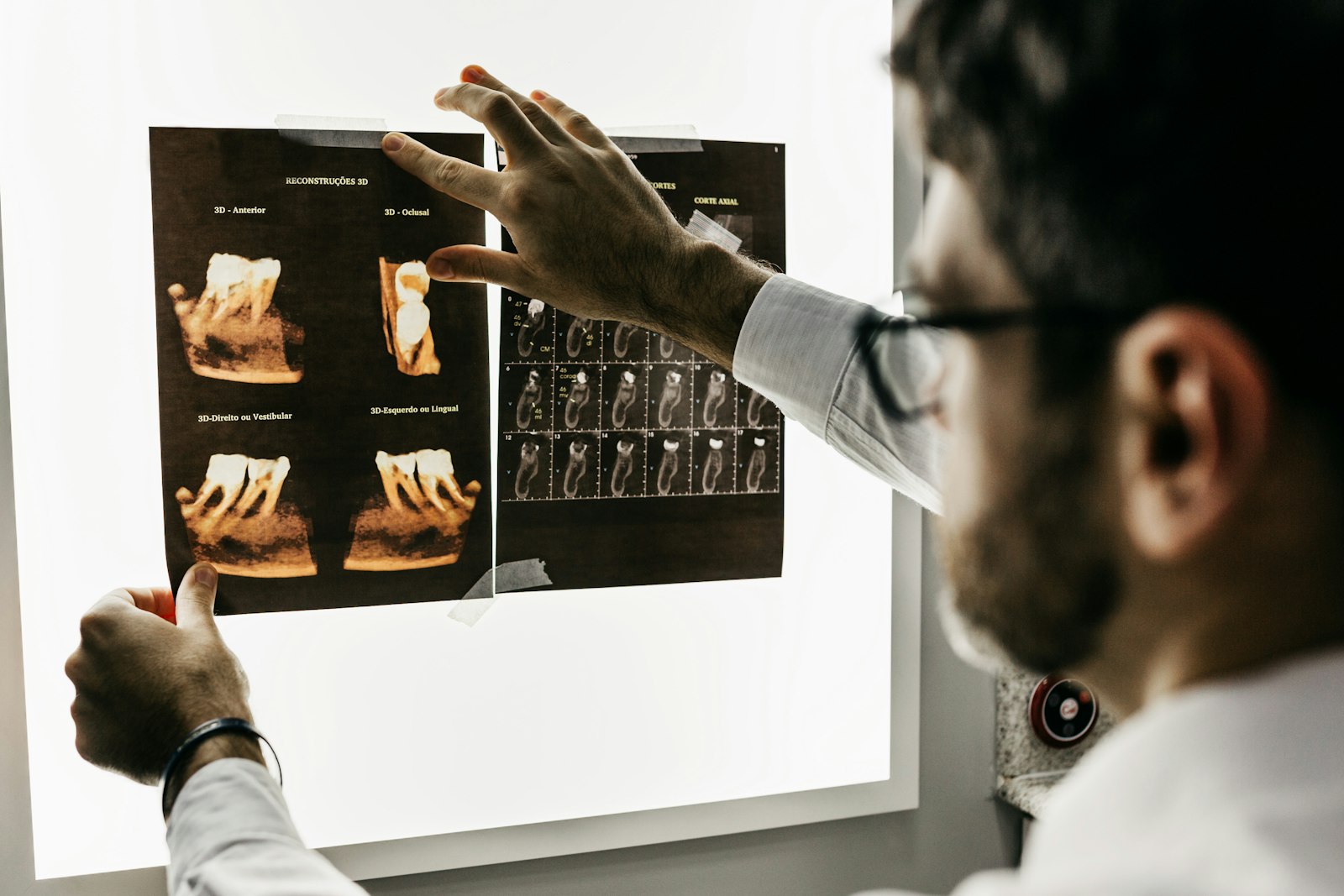 Dr. Adaeze Nwosu reviewing dental x-rays