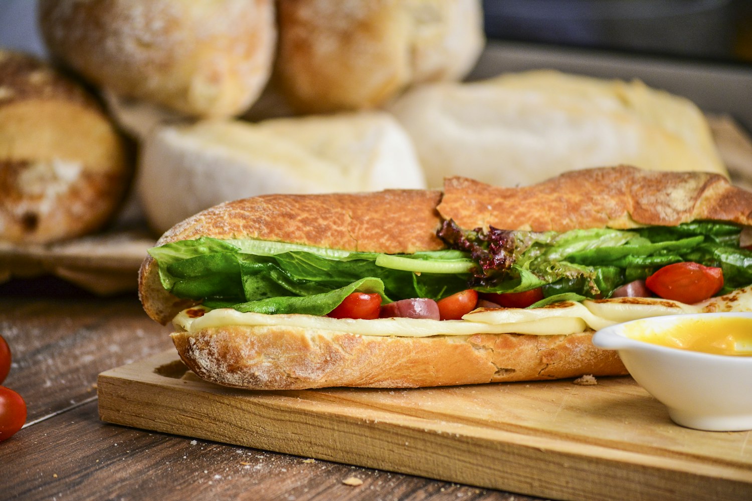 Loaded hoagie sub on a fresh roll