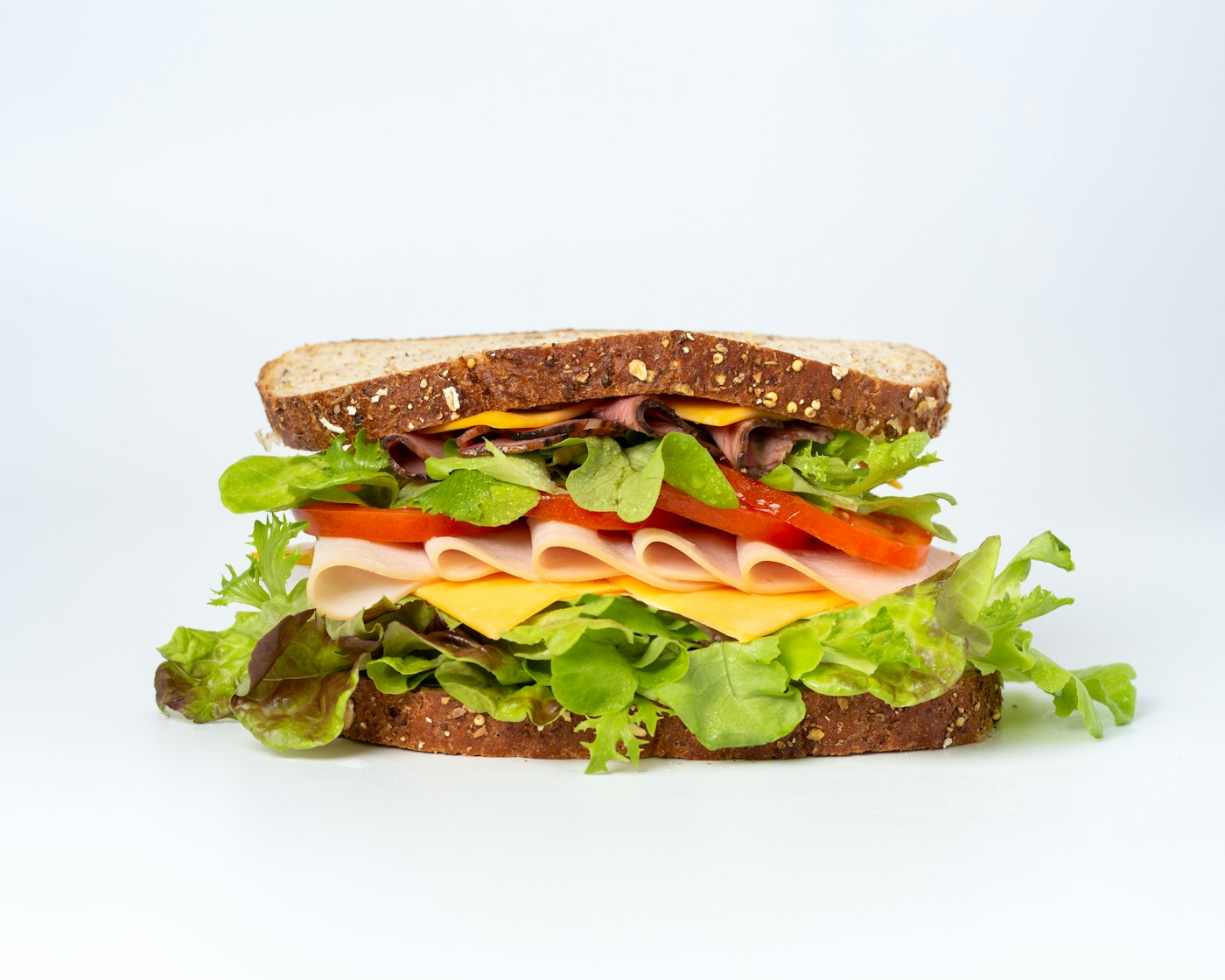 Classic stacked deli sandwich