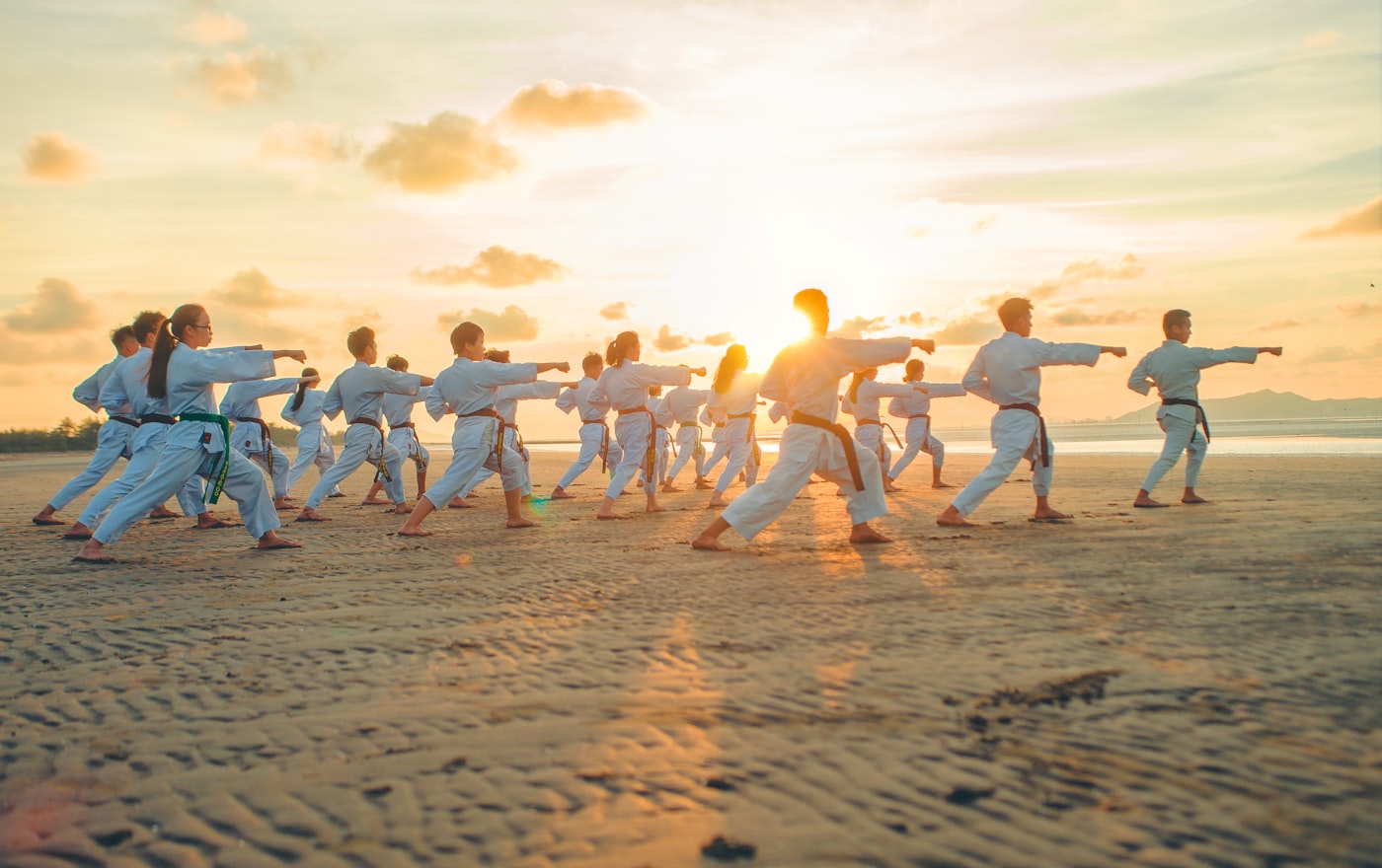 Students training together at Dragon Martial Arts Academy