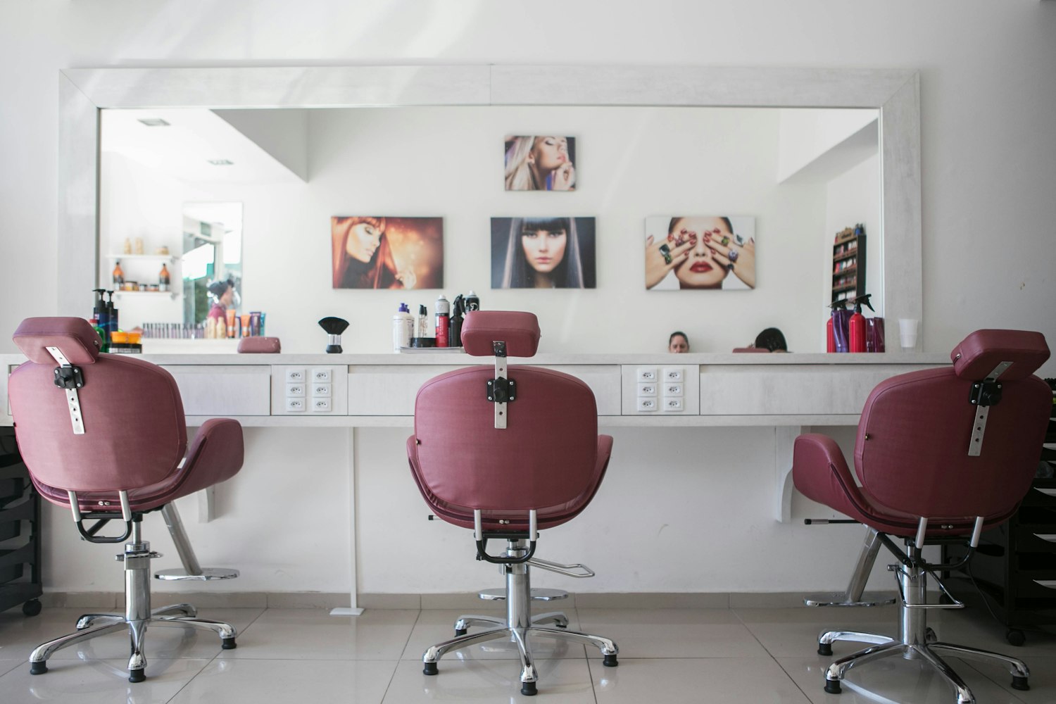 The warm, golden interior of Gild Salon