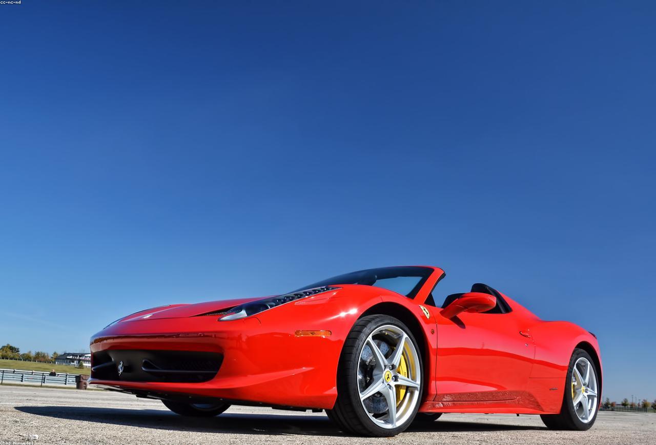 Glossy paint-corrected sports car