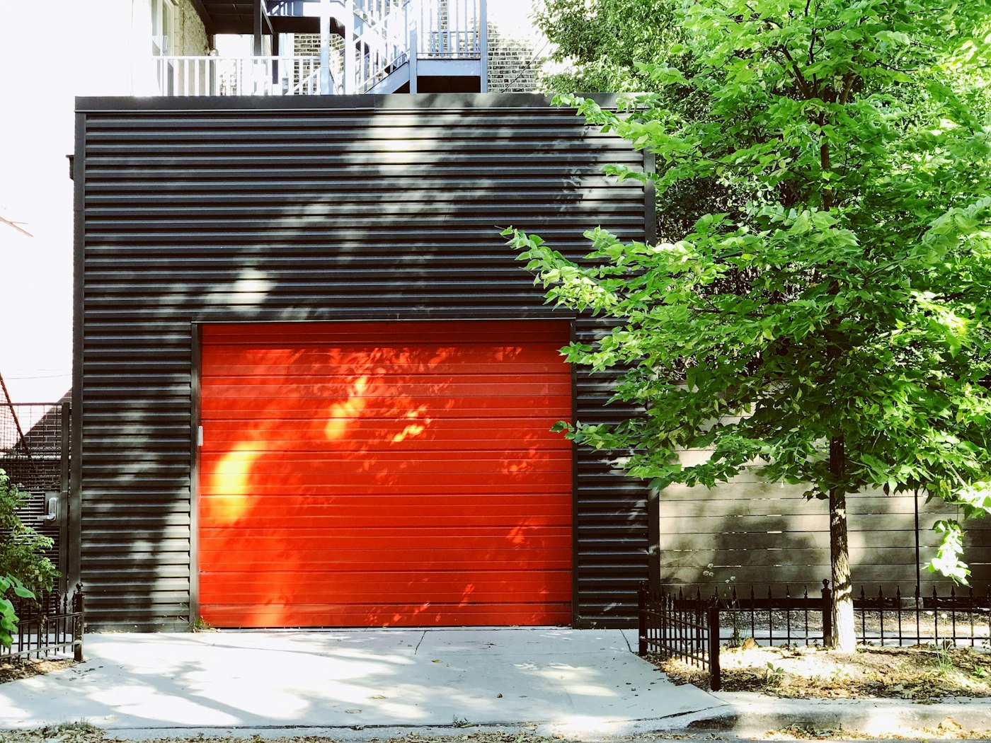 Modern home with a bold garage door