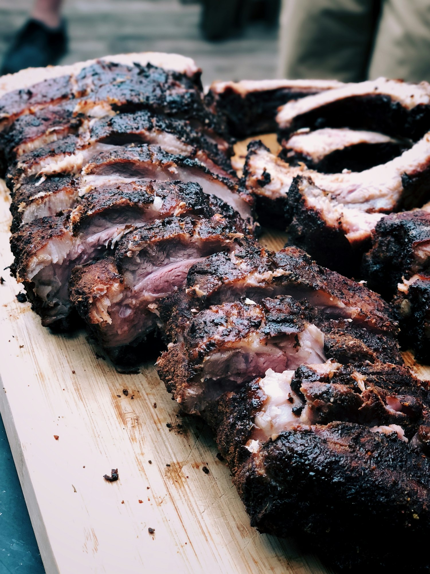 A loaded Rolling Smoke BBQ plate
