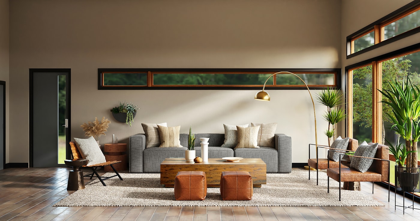 Freshly painted modern living room